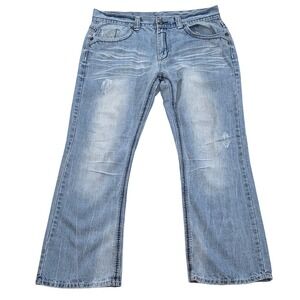 Axe & Crown Mens Boot Fit Light Wash Distressed Denim‎ Jeans W36 L30